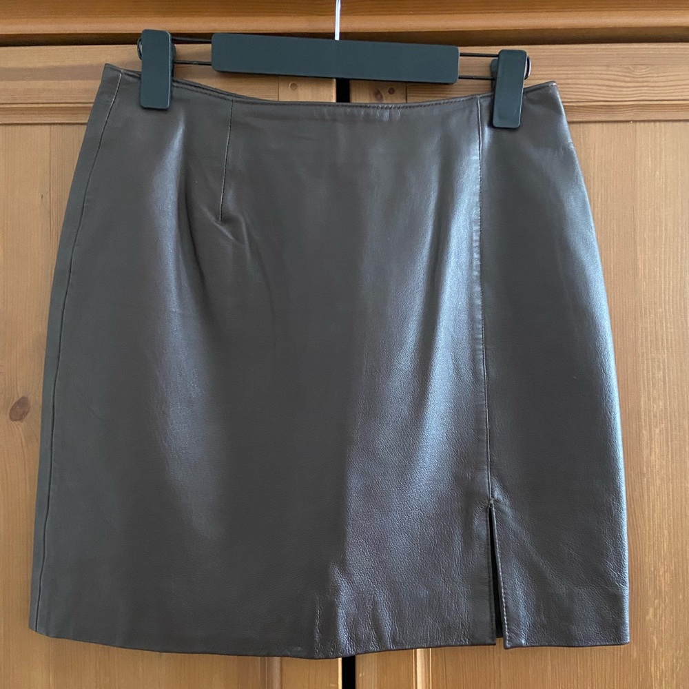 Brown Leather Mini Skirt